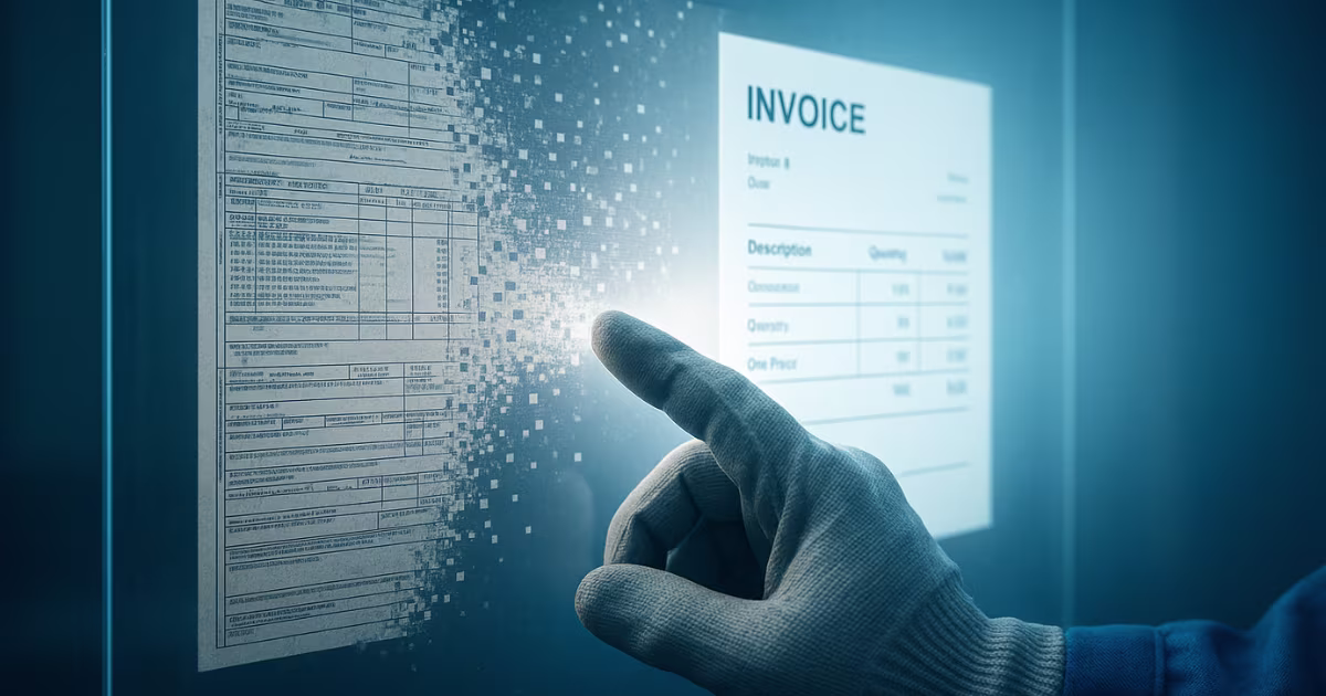 Ilustração da transformação da nota fiscal complexa do ICMS para a nota fiscal simplificada do IBS na Reforma Tributária.