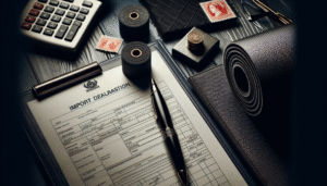 Calculadora sobre Declaração de Importação (DI) de peças de blindagem, ilustrando a gestão de custos com IPI e ICMS.