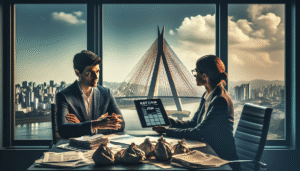 Contador consultor explicando o Guia da Reforma Tributária 2026 para empresário de PME em São Paulo.