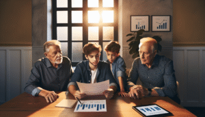 Família em São Paulo reunida para discutir o checklist de necessidade de uma Holding Familiar.